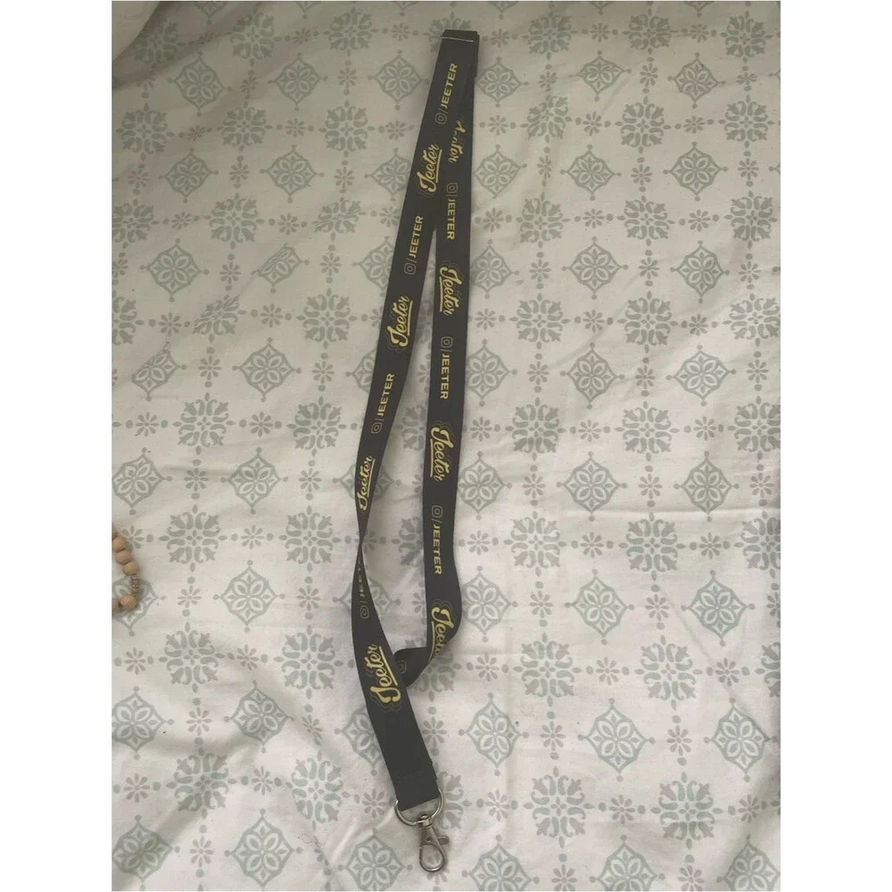 Jeeter Branded Black & Gold Lanyard with Metal Clip